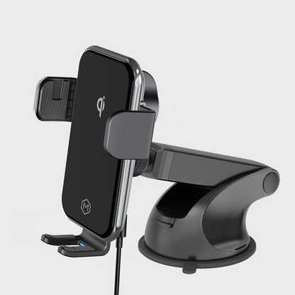 Auto Grip Fast Wireless Car Charger Mount With Telescopic Suction Cup Mount - Qi-Certified